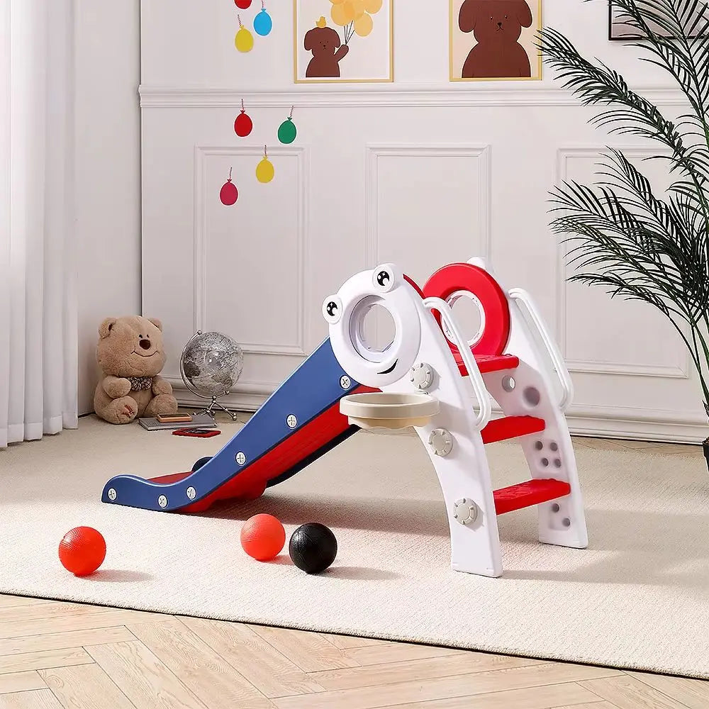 Blue and Red Folding Plastic Slide for Kids