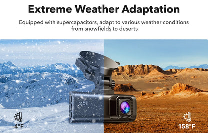 REDTIGER F7NP 4K Dash Camera for Cars 3.18” IPS Screen Mini Dash Cam Recorder Car Dvr for 24H Parking Mode Built In WiFi GPS