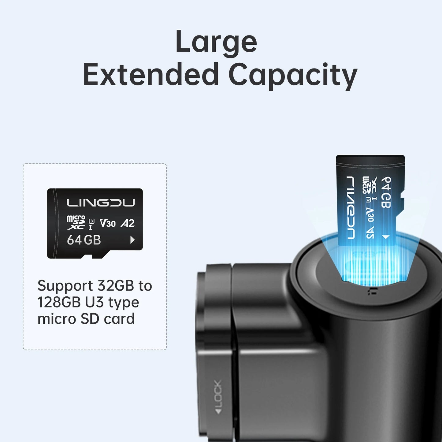 LINGDU D500 Dash Cam Ultra HD 4K Built-in 5GHz WI-FI GPS English Voice Control Dash Car Camera 24H Loop Recording D500 Car DVR