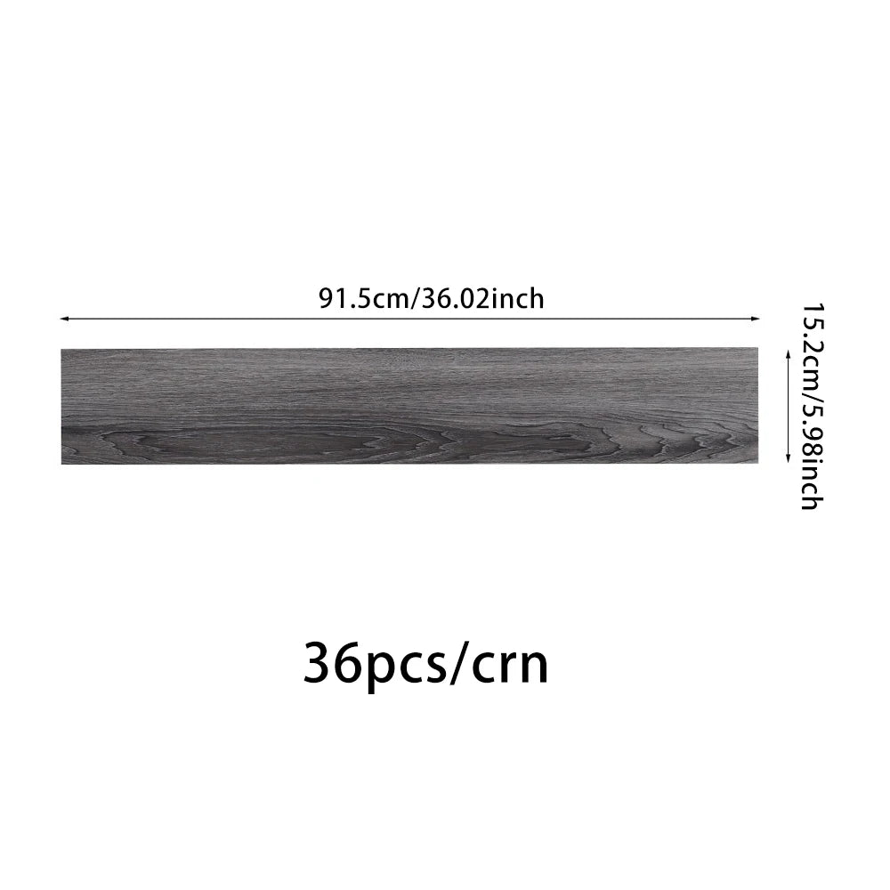 Livingandhome 36pcs Rustic Lifelike Wood Grain Self-adhesive PVC Flooring Laminate Flooring Planks for Home Decor