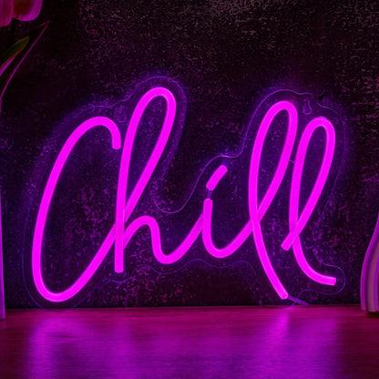 Chill LED Neon Light USB Powered Neon Signs Night Light For Game Room Bedroom Living Room Decor Lamp Signs 3D Wall Art Christmas