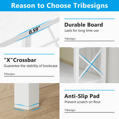 7-Shelf Corner Bookshelf,Large Modern Corner Bookcase, 7-Tier Tall Corner Shelf Storage Display Rack with Metal Frame