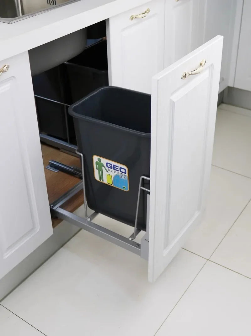Kitchen High Body Pull Embedded Hidden Kitchen Waste Bin Cabinet Pull Basket Dry and Wet Separation Large Home with Door