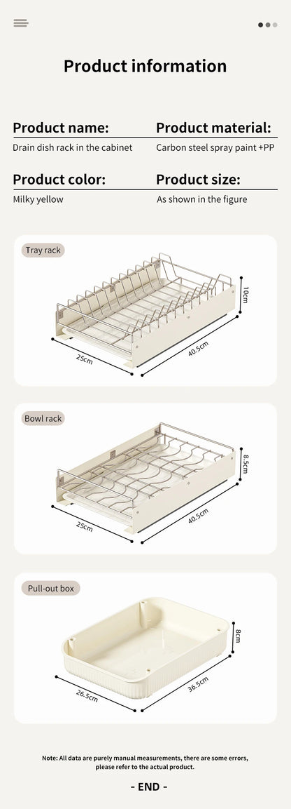 Drain Pull Out Dish Racks Slideable Stainless Steel Bowl Rack Cabinet Tray Storage Holder Kitchen Basket Plate Drain Shelf Rack