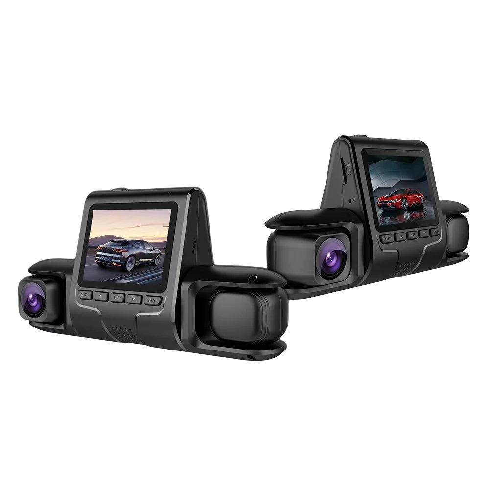 3 Lens Car DVR Dash Cam HD 1080P Dash Camera G-Sensor Auto Video Recorder 24H Parking Monitoring Dashcam Car Front Rear Camera