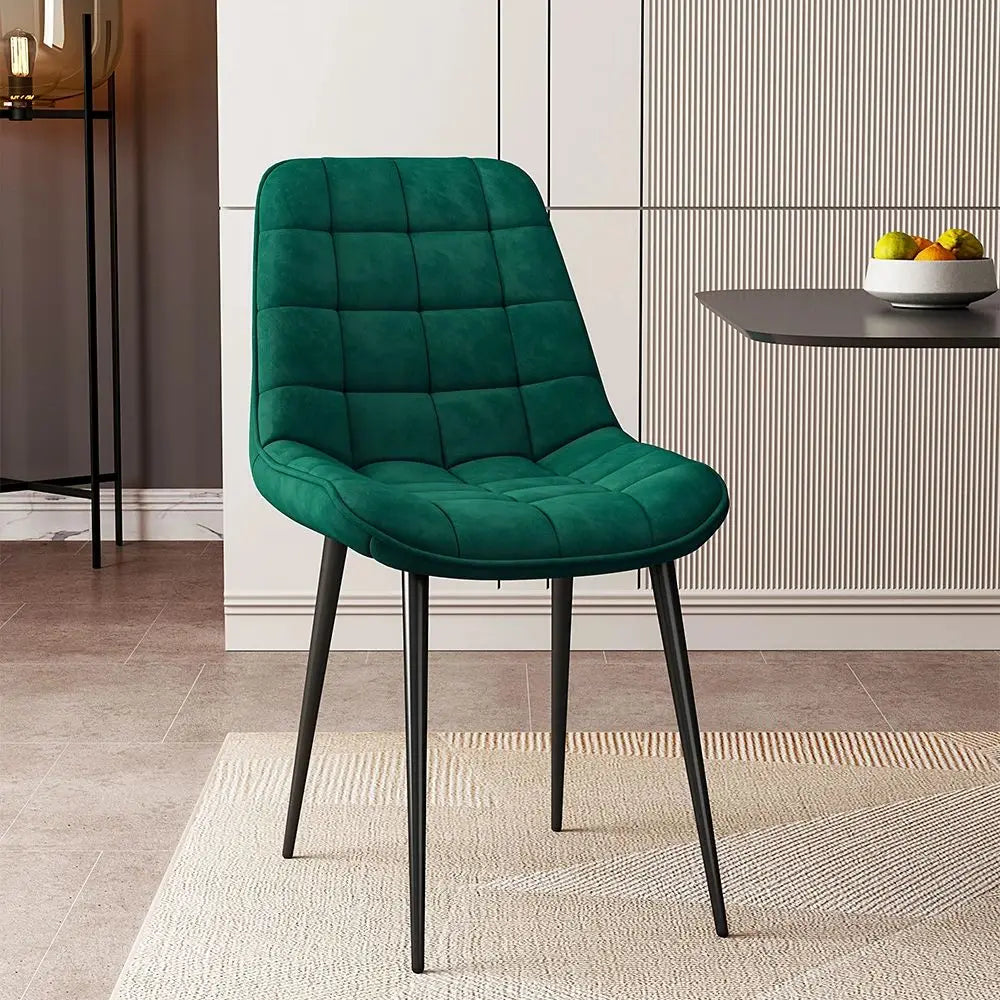 2 Pcs Velvet Upholstered Dining Chairs with Metal Legs for Living Room, Garden, Kitchen, Bedroom