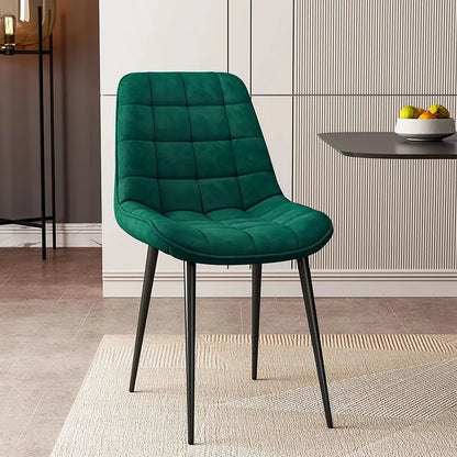 2 Pcs Velvet Upholstered Dining Chairs with Metal Legs for Living Room, Garden, Kitchen, Bedroom