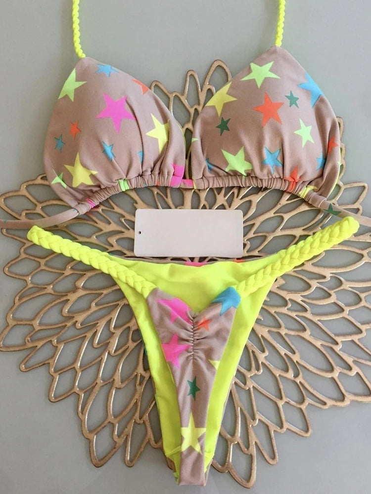 Bikini High Waist Swimsuit Sexy Thong Bikini Set