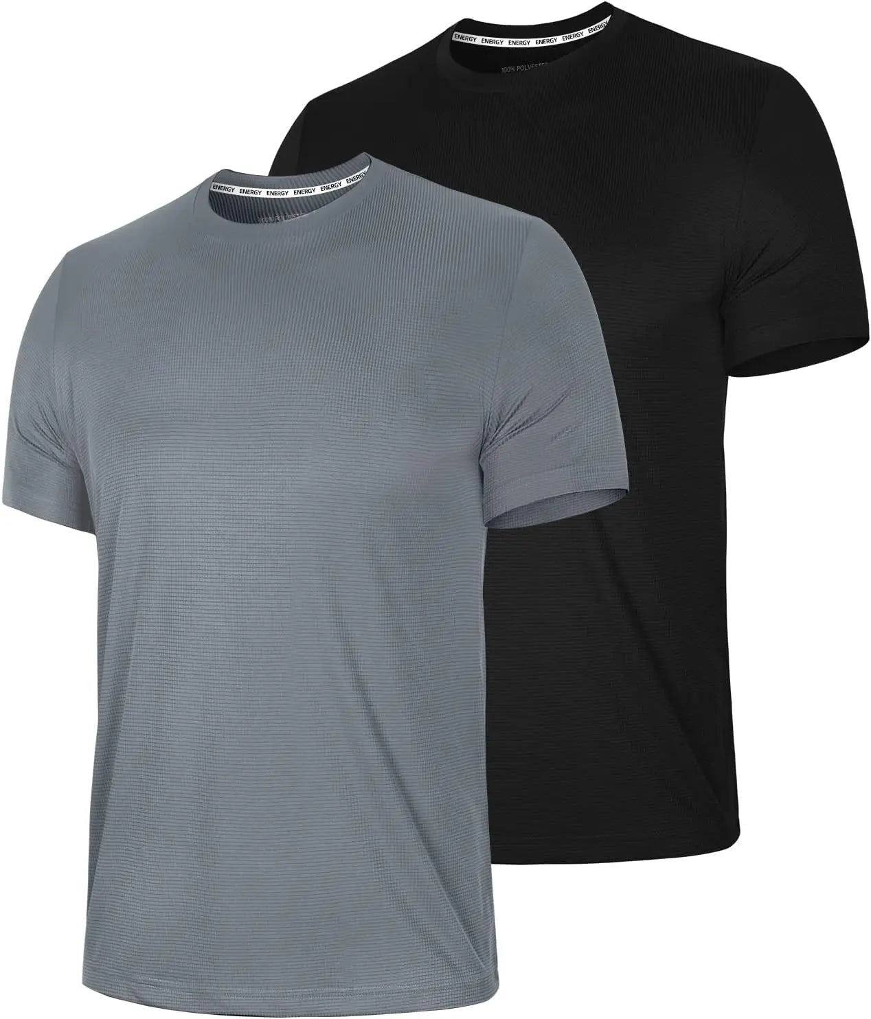 Zengjo Athletic Shirts for Men,Quick Dry Mens Workout Running Shirts Short Sleeve Lightweight Gym Permance T Shirt 2 Pack