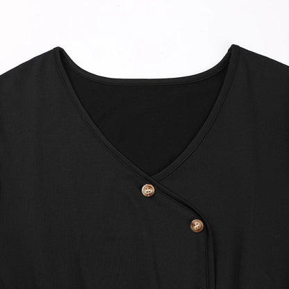 Chic Black Long-Sleeved Top for Women -
