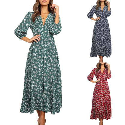 Summer Floral Print Long Dress