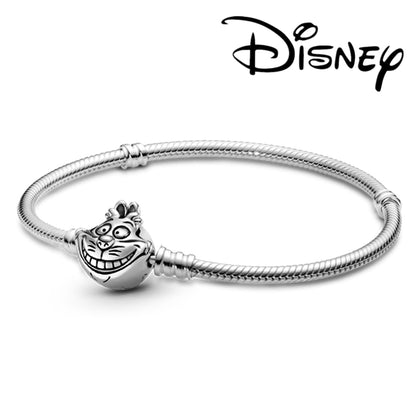 Disney 925 Sterling Silver Bracelet Moments Sparkling Mickey Mouse Heart Clasp Snake Chain Bracelet for Women DIY Charms Beads