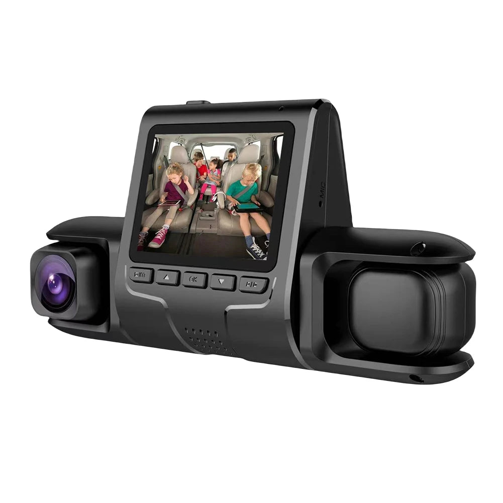 3 Lens Car DVR Dash Cam HD 1080P Dash Camera G-Sensor Auto Video Recorder 24H Parking Monitoring Dashcam Car Front Rear Camera