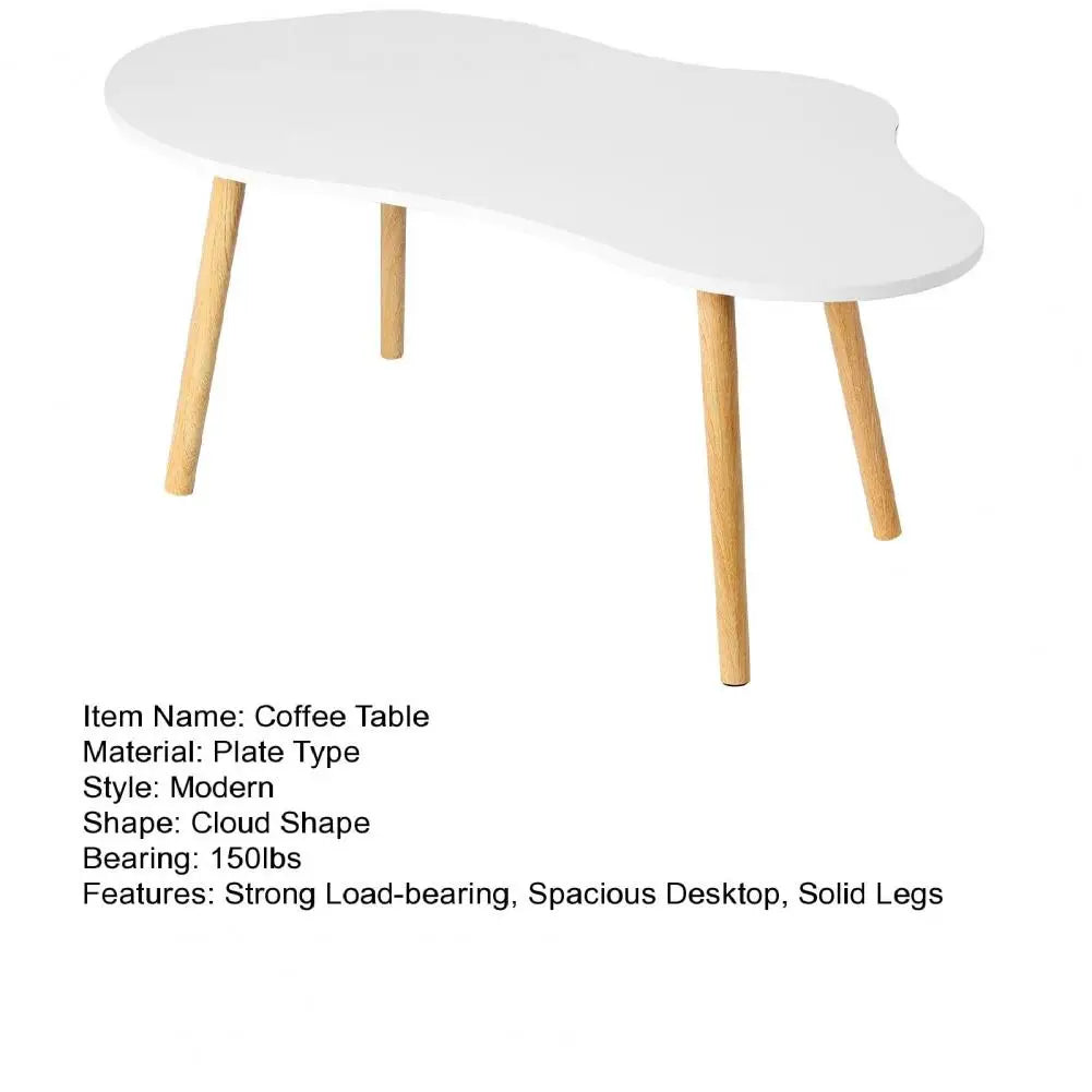 Mid Century Modern Tea Table, Small Coffee Table, Living Room Center Minimalist Display Coffee Table with Cloud Shape