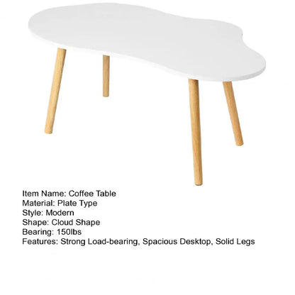 Mid Century Modern Tea Table, Small Coffee Table, Living Room Center Minimalist Display Coffee Table with Cloud Shape