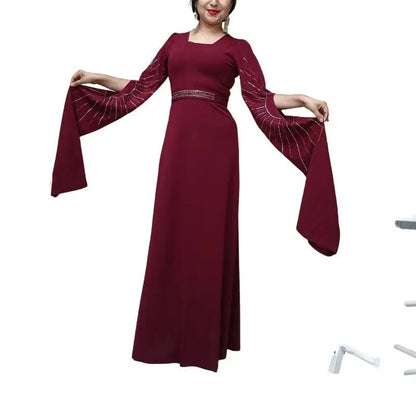 Muslim Party Dress for Women Jalabiya Abaya Ramadan Long Sleeve Dresses Abayas WomanKimono Robe Moroccan Caftan Vestidos 2023