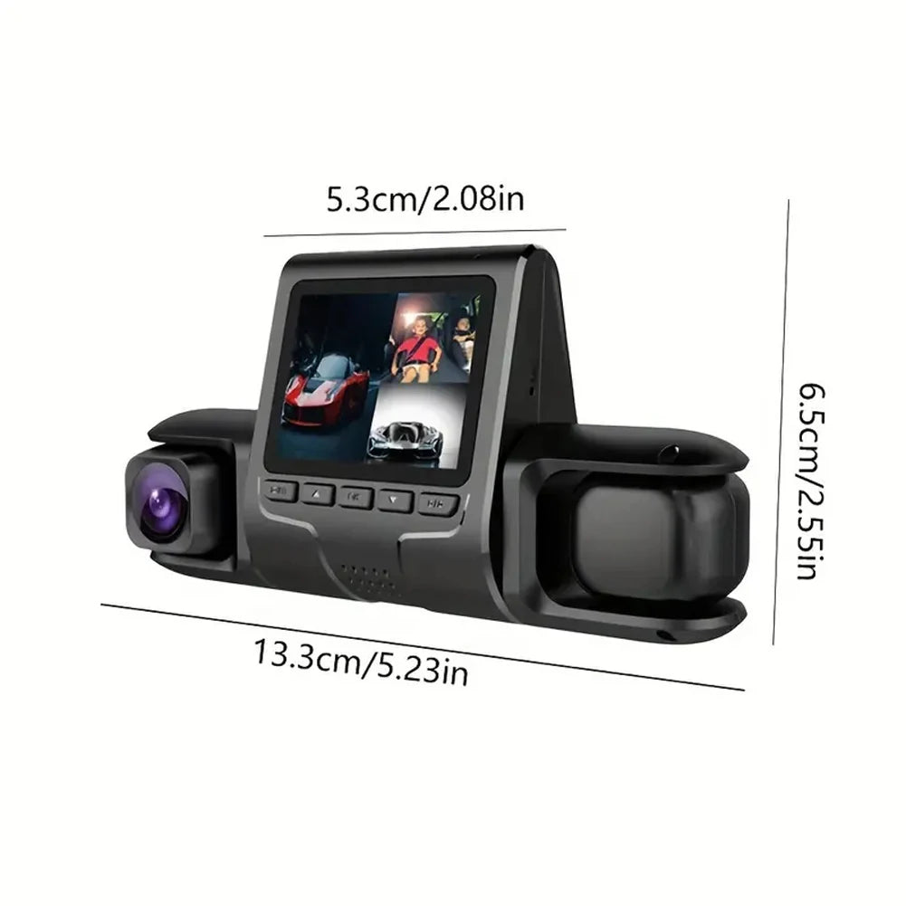 3 Lens Car DVR Dash Cam HD 1080P Dash Camera G-Sensor Auto Video Recorder 24H Parking Monitoring Dashcam Car Front Rear Camera