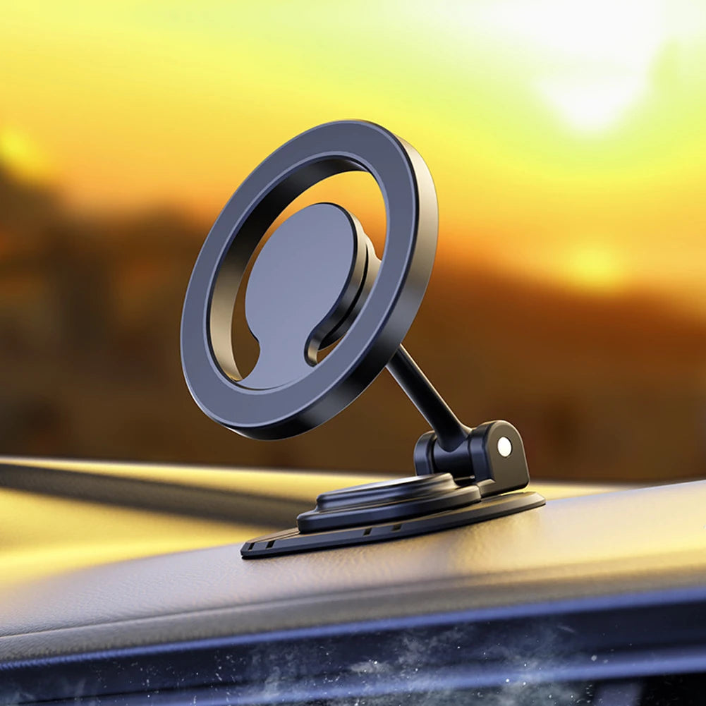Magnetic Strong Phone Mount Aluminum Alloy Foldable Vehicles Mobile Support Magnet Smartphone Support for iPhone 15 14 13 ProMax