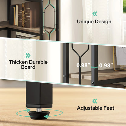 7-Shelf Corner Bookshelf,Large Modern Corner Bookcase, 7-Tier Tall Corner Shelf Storage Display Rack with Metal Frame