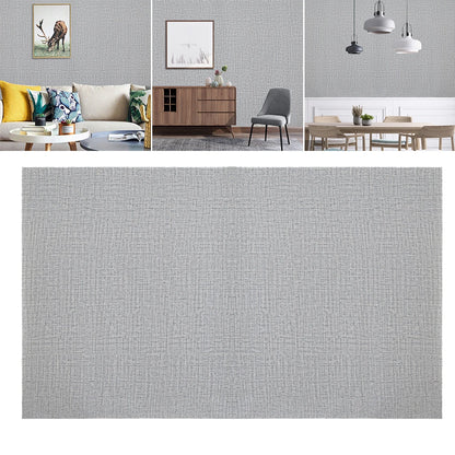 Grey Linen Textured PVC Self-adhesive Wallpaper, Waterproof and Moisture-resistant, 1000cm L x 45cm W