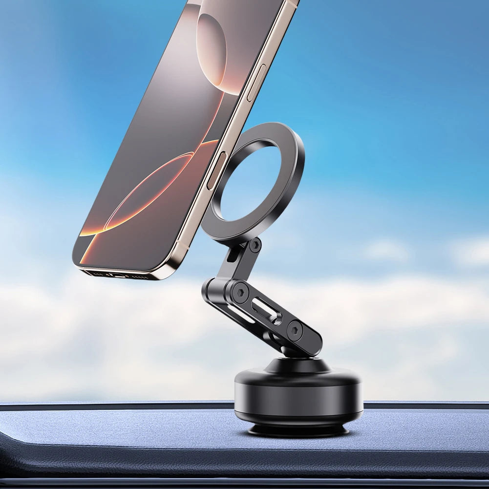 Foldable Magnetic Electric Vacuum Car Phone Holder 360° Rotating Vacuum Adsorption Car Mount Mobile Phone Holder Aluminum Alloy