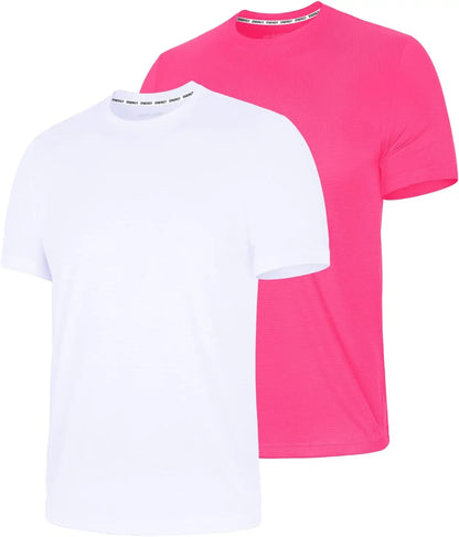 Zengjo Athletic Shirts for Men,Quick Dry Mens Workout Running Shirts Short Sleeve Lightweight Gym Permance T Shirt 2 Pack