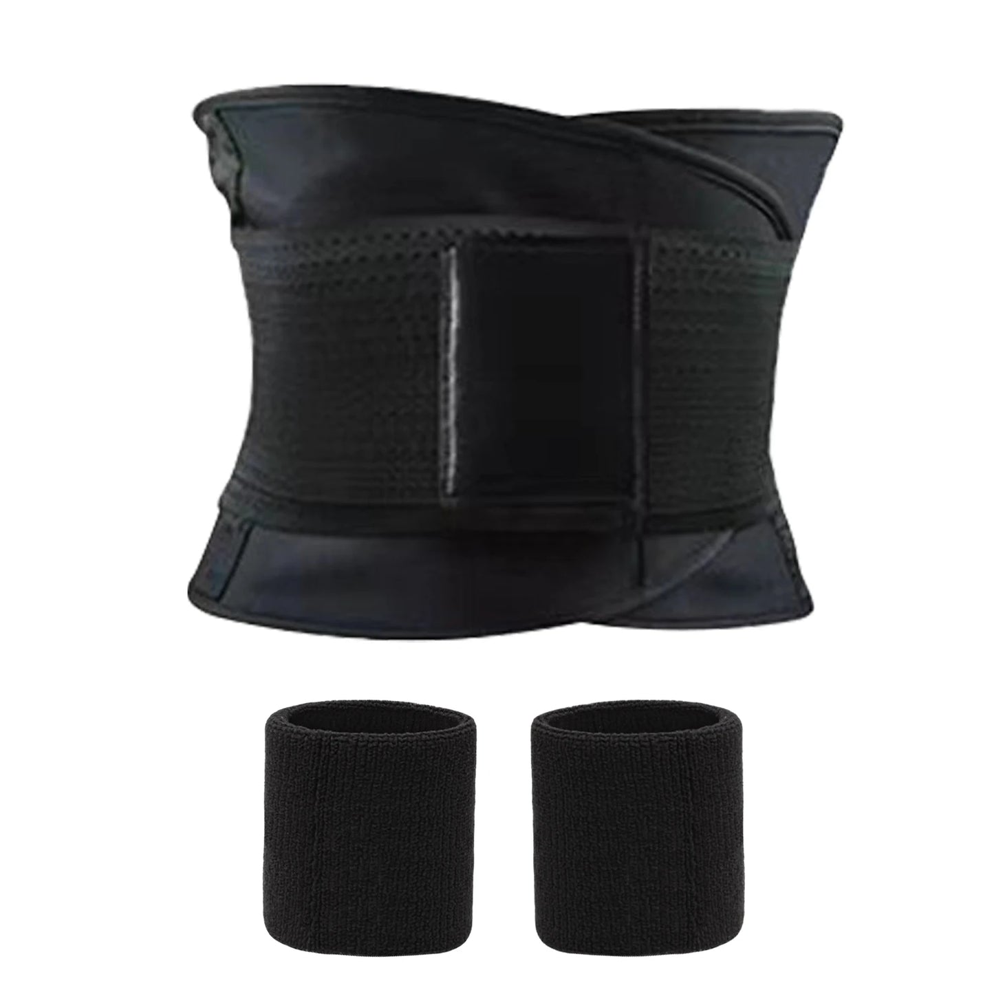 Home Gym Back Support Workout With Sweatbands For Women Weight Loss Waist Trimmer Belly Fat Fitness Trainer Black Slimming