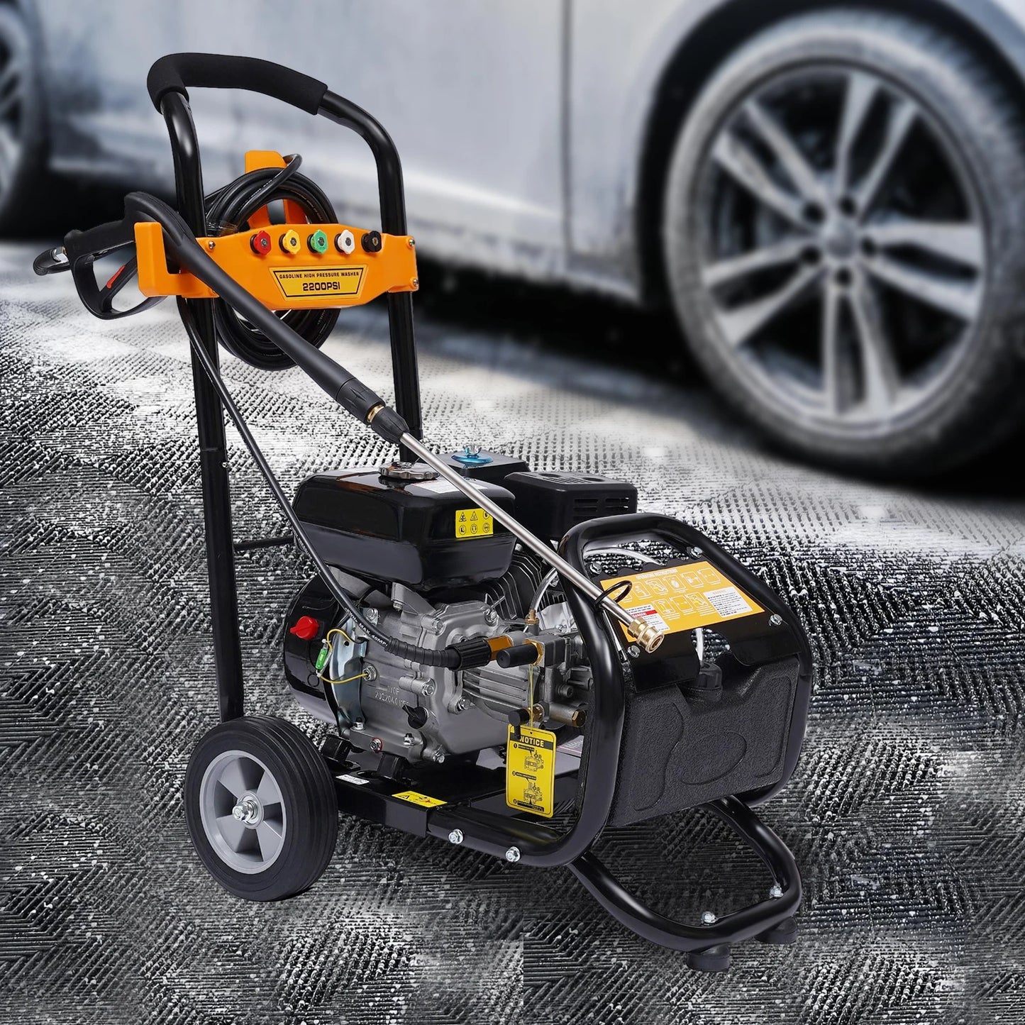 7.5Hp High Pressure Gasoline Washing Machine Petrol Pressure Washer with Gun Hose Nozzles Ohv 420CC 2465 Psi /170 Bar