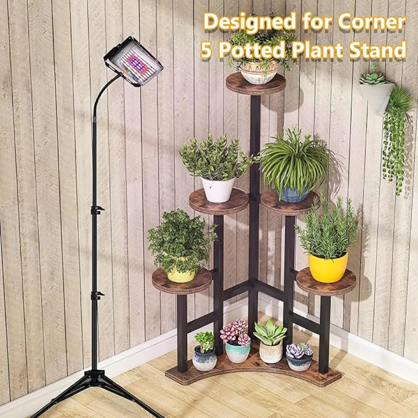 Corner Plant Stand Indoor, 6 Tiered Plant Shelf Flower Stand, Tall Multiple Potted Plant Holder