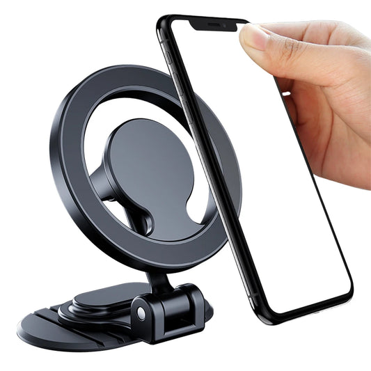 Magnetic Strong Phone Mount Aluminum Alloy Foldable Vehicles Mobile Support Magnet Smartphone Support for iPhone 15 14 13 ProMax