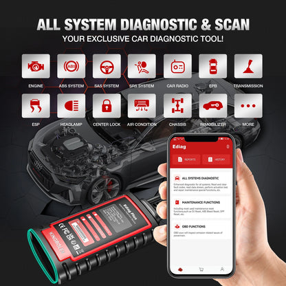 KINGBOLEN Ediag Plus, THINKCAR THINKDIAG 2 CANFD ALL System ECU Coding Active Test 16 Reset OBD2 Scanner Car Diagnostic Tools