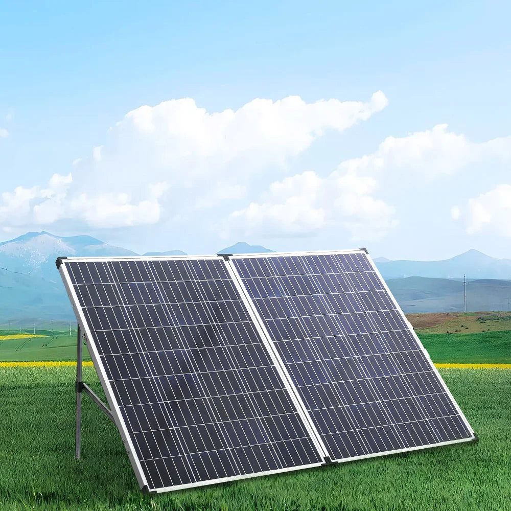 160W 12V Portable Folding Solar Panel Kit For Caravan RV Marine Trailer Camper