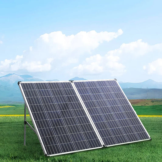 160W 12V Portable Folding Solar Panel Kit For Caravan RV Marine Trailer Camper
