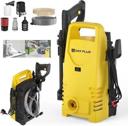 Home and Garden High Pressure Washer 55 Bar Portable Electric Jet Washer for Patio Car Driveway Garden, 3-IN-1 Power Jet Nozzle