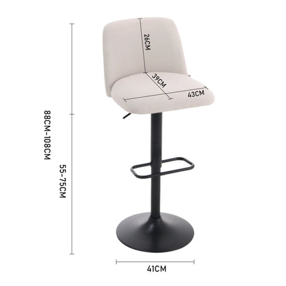 Livingandhome 2 Set Swivel Counter Bar Stools with Mid Backrest