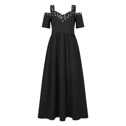 Women Elegant Halterneck Backless Long Dress