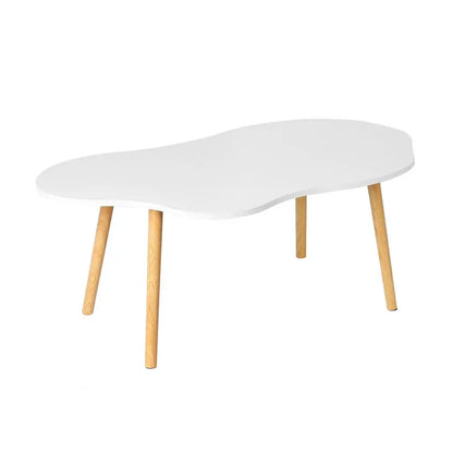 Mid Century Modern Tea Table, Small Coffee Table, Living Room Center Minimalist Display Coffee Table with Cloud Shape