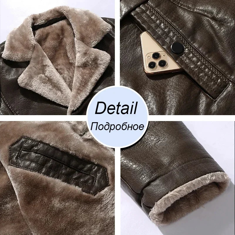 Winter Long Leather Coat