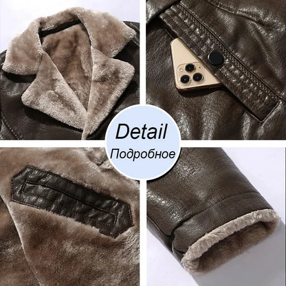 Winter Long Leather Coat