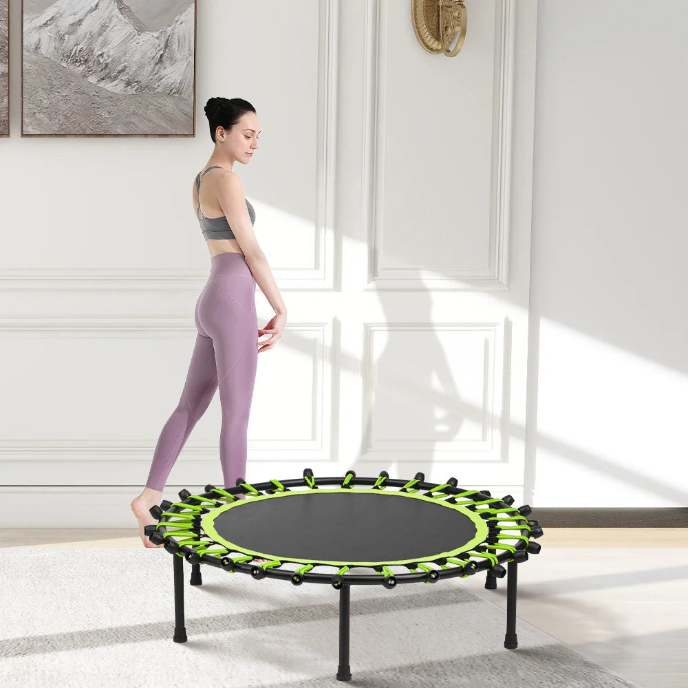 40 Inch Black  Green Round Garden Trampoline Fitness Trampoline for Kids and Adults
