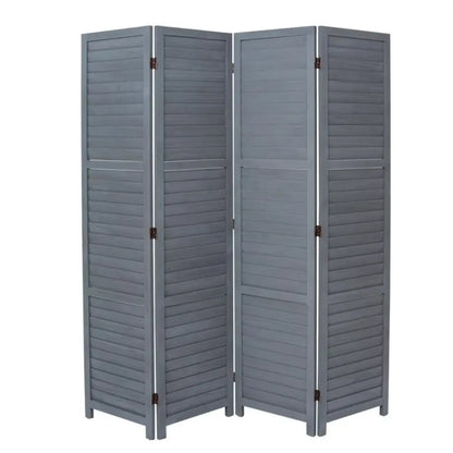 Folding Room Divider Privacy Separator Screen, Dark Grey 4 Panel