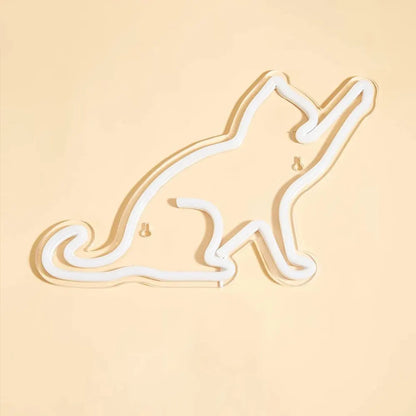 Cat LED Neon Sign Neon Light USB Powered Night Light, 3D Wall Art Decor Neon Signs for Bedroom Living Room Decor Holiday Gift