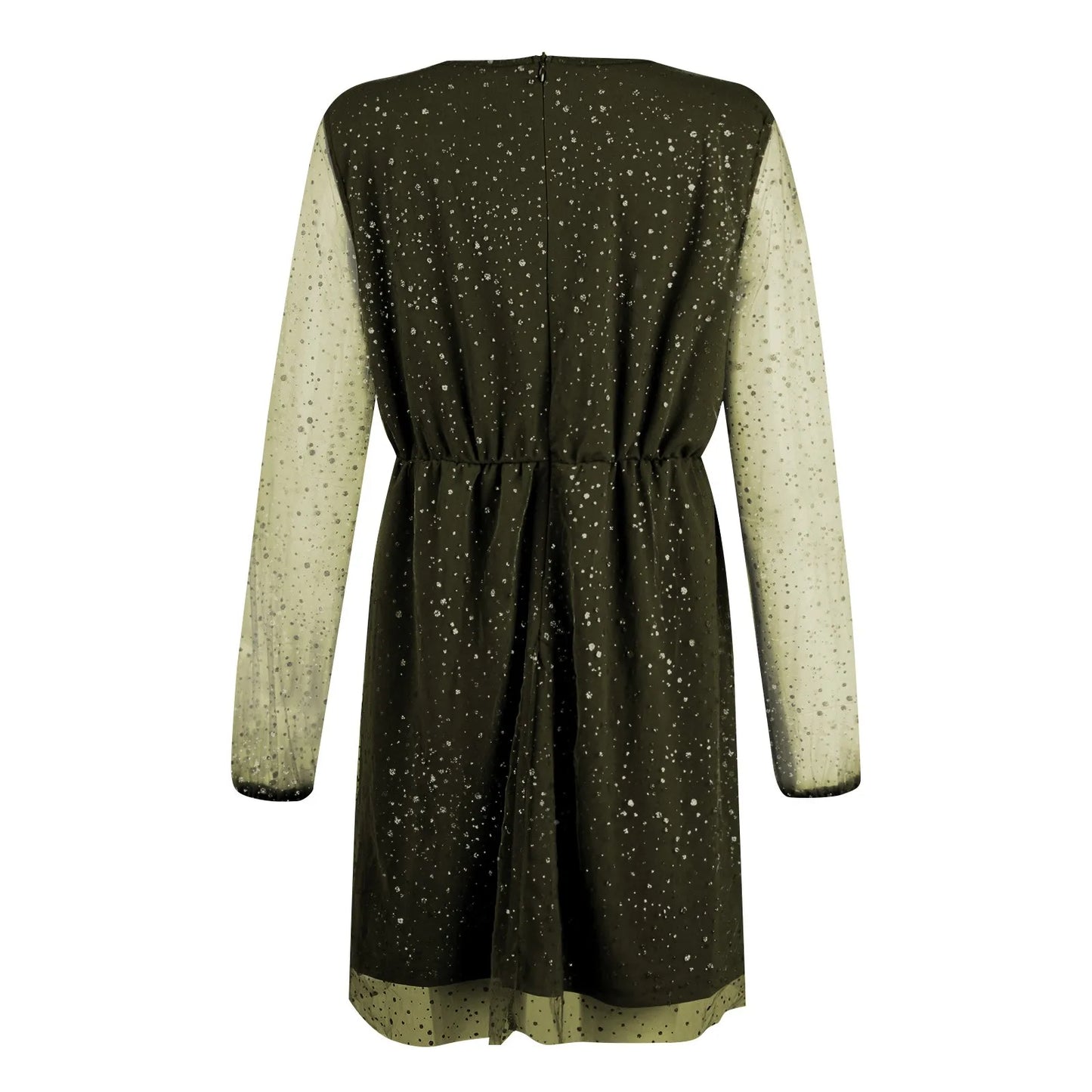 Sexy V-Neck Lace Slim Ruffles Dress