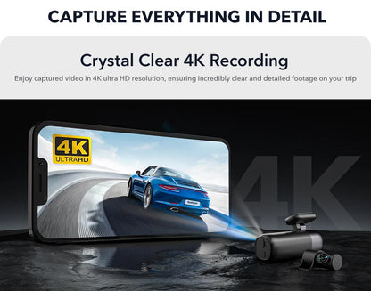 REDTIGER F9 Dash Cam 4K Front and Rear WiFi GPS Car Camera for Parking Mode Car Dvr for Night Vision Car Recorder By App Control