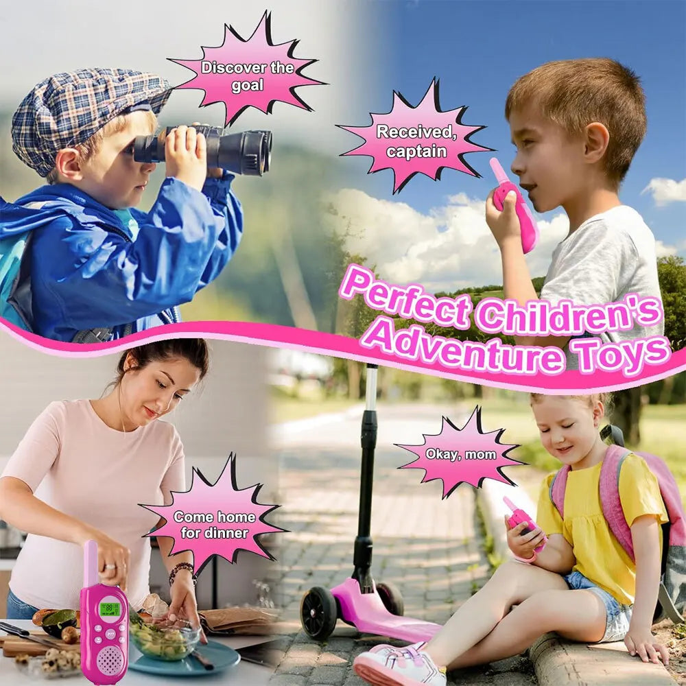 2PCS Walkie Talkie 2 Way Toy Rechargeable Batteries 8 Channels With LCD 3KM
