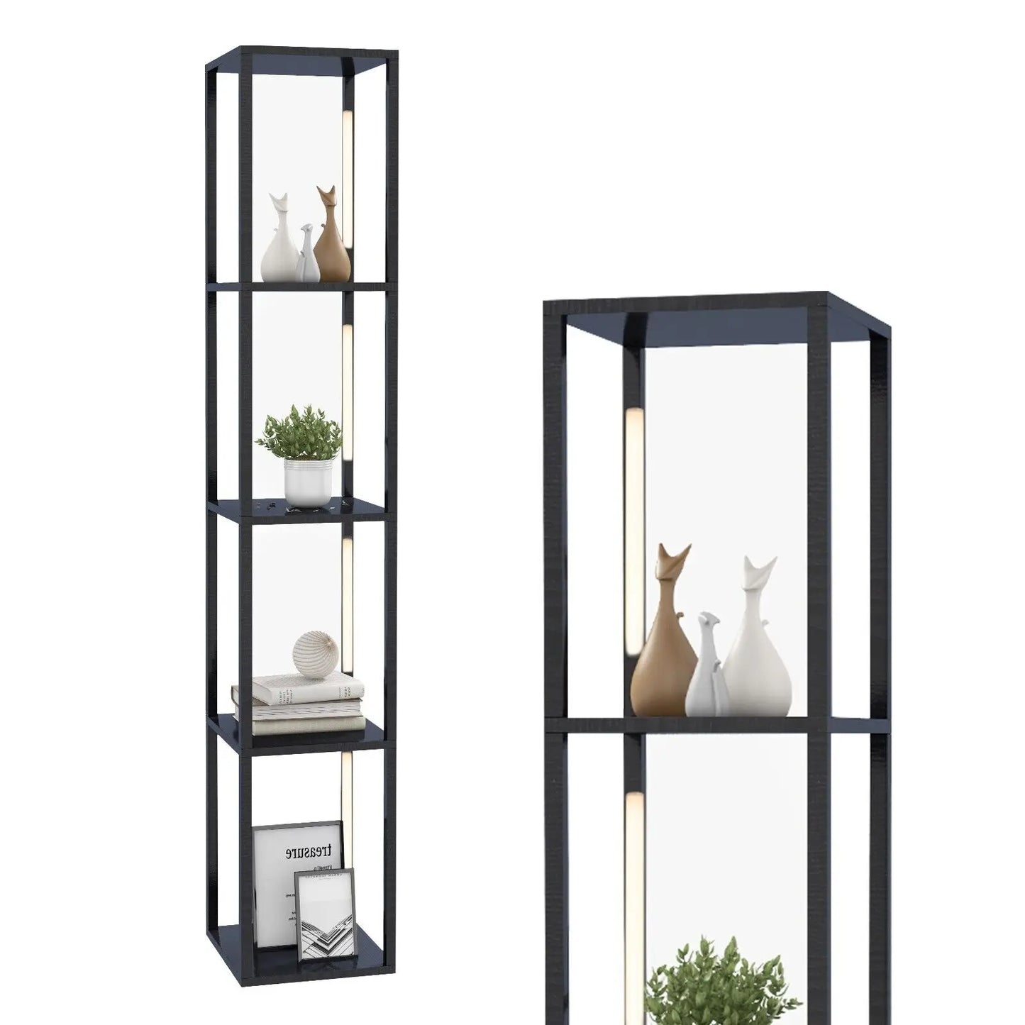 GOFLAME Floor Lamp with Shelves Tall standing Light