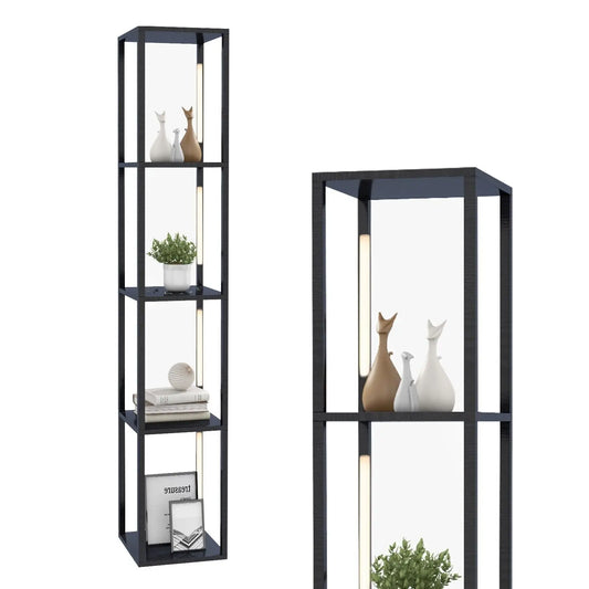 GOFLAME Floor Lamp with Shelves Tall standing Light
