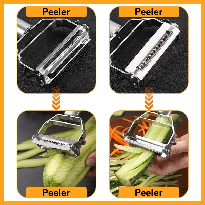 Kitchen Vegetable Peeler Stainless Steel Melon Planer Double-Head Peeler Household Multiple-Function