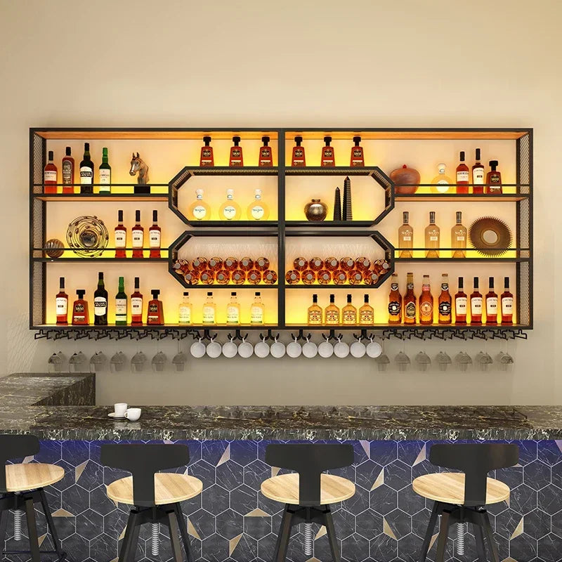 Drinks Bar Cabinet Portable Shelves Luxury Whiskey Iron Wine Rack Outdoor Home Open Cabinets Display Vitrinas Full Bar Furniture