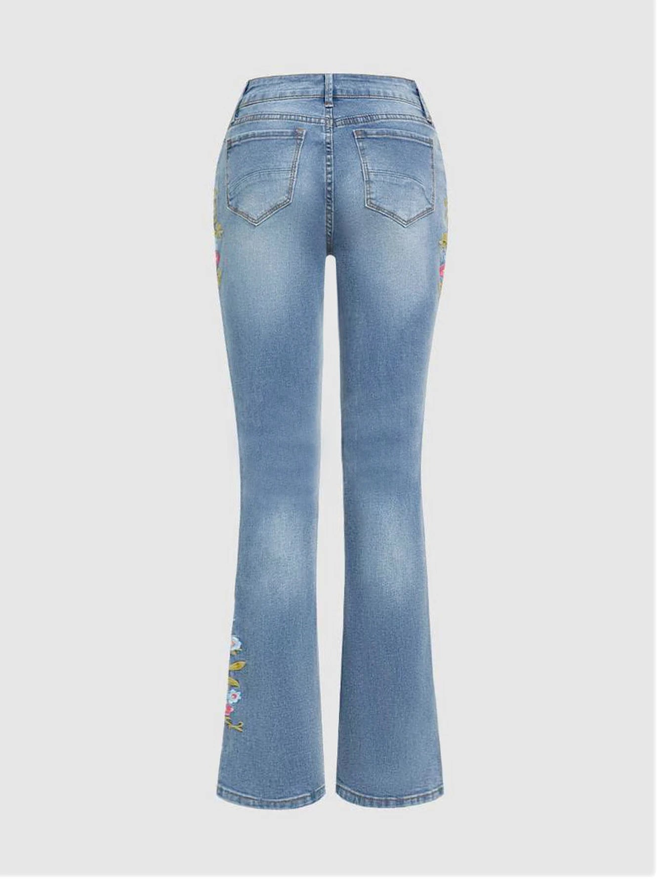 Women's Vintage Washed High-Waist Straight Leg Jeans -
